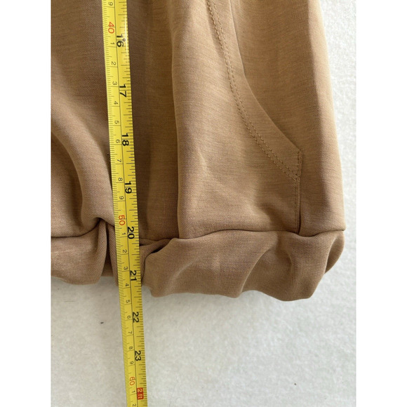 MNG by Mango Hooded‎ Poncho Cape Sweatshirt Open Sleeves Brown Tan Womens Small - Picture 4 of 5